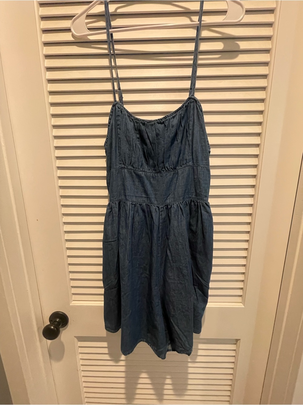 Sleeveless Blue Denim shorts- Casual Spaghetti Strap shorts